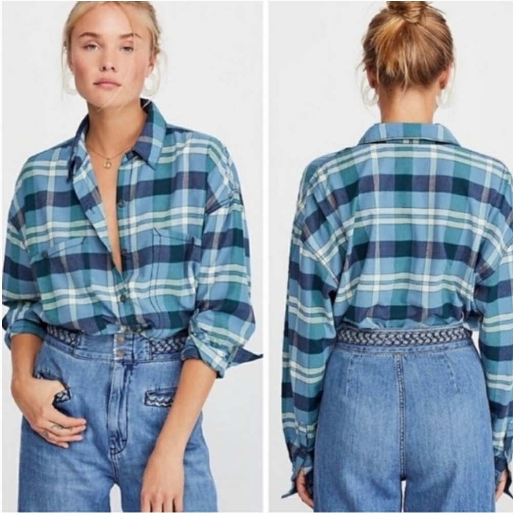 FP Blue Loveland Plaid Button-up Shirt